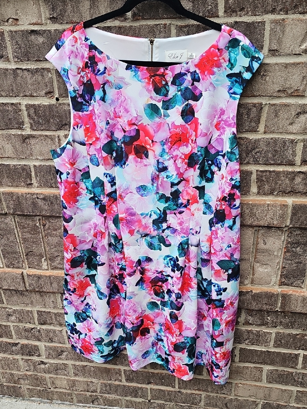 Eliza J Floral Sleeveless Fit And Flare Scuba Dress Size 18